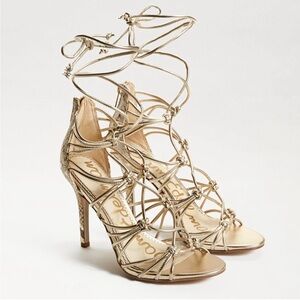 Sam Edelman Metallic Lace-Up Heels